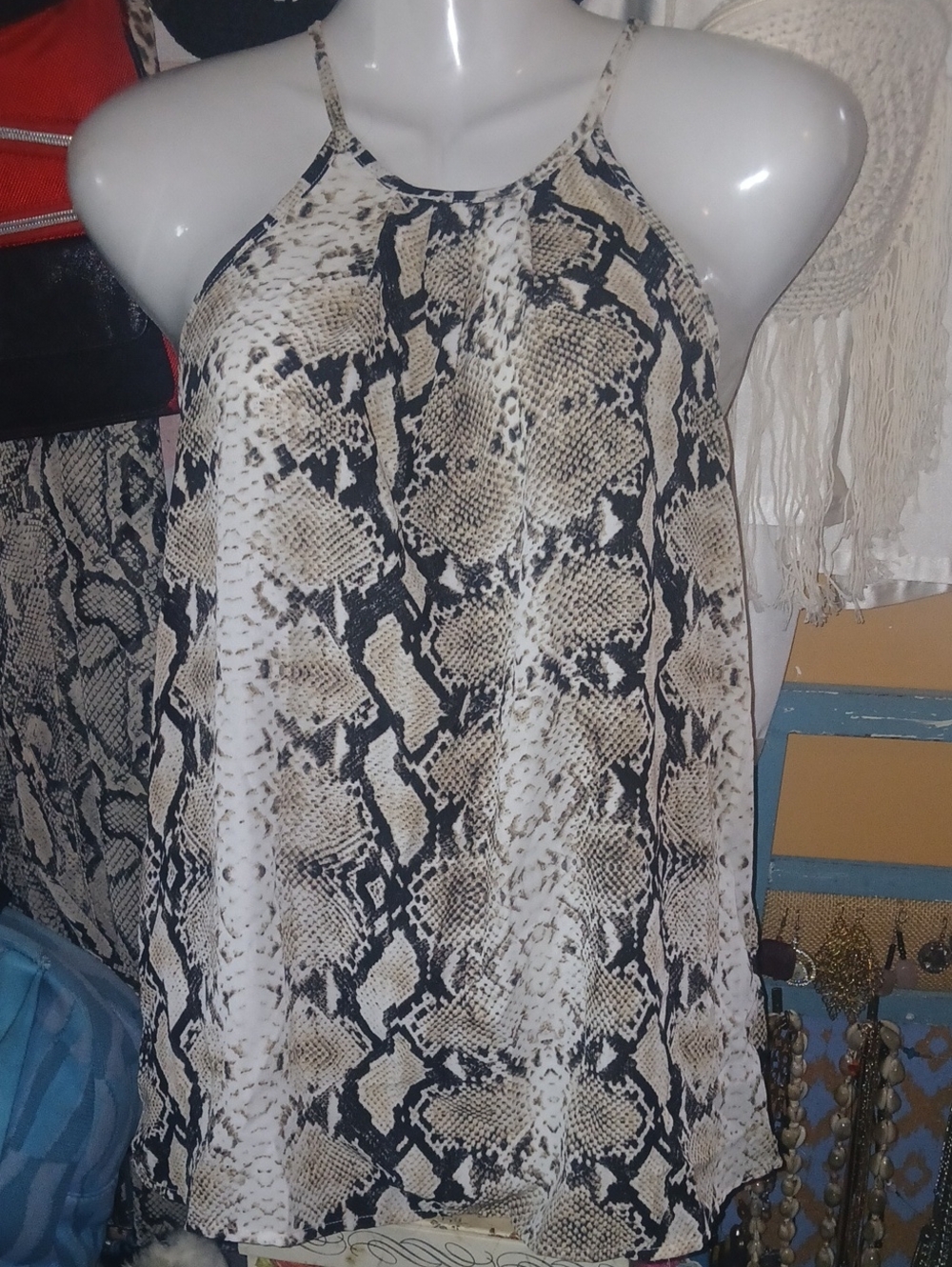 Papermoon Snake-Print Tank Top